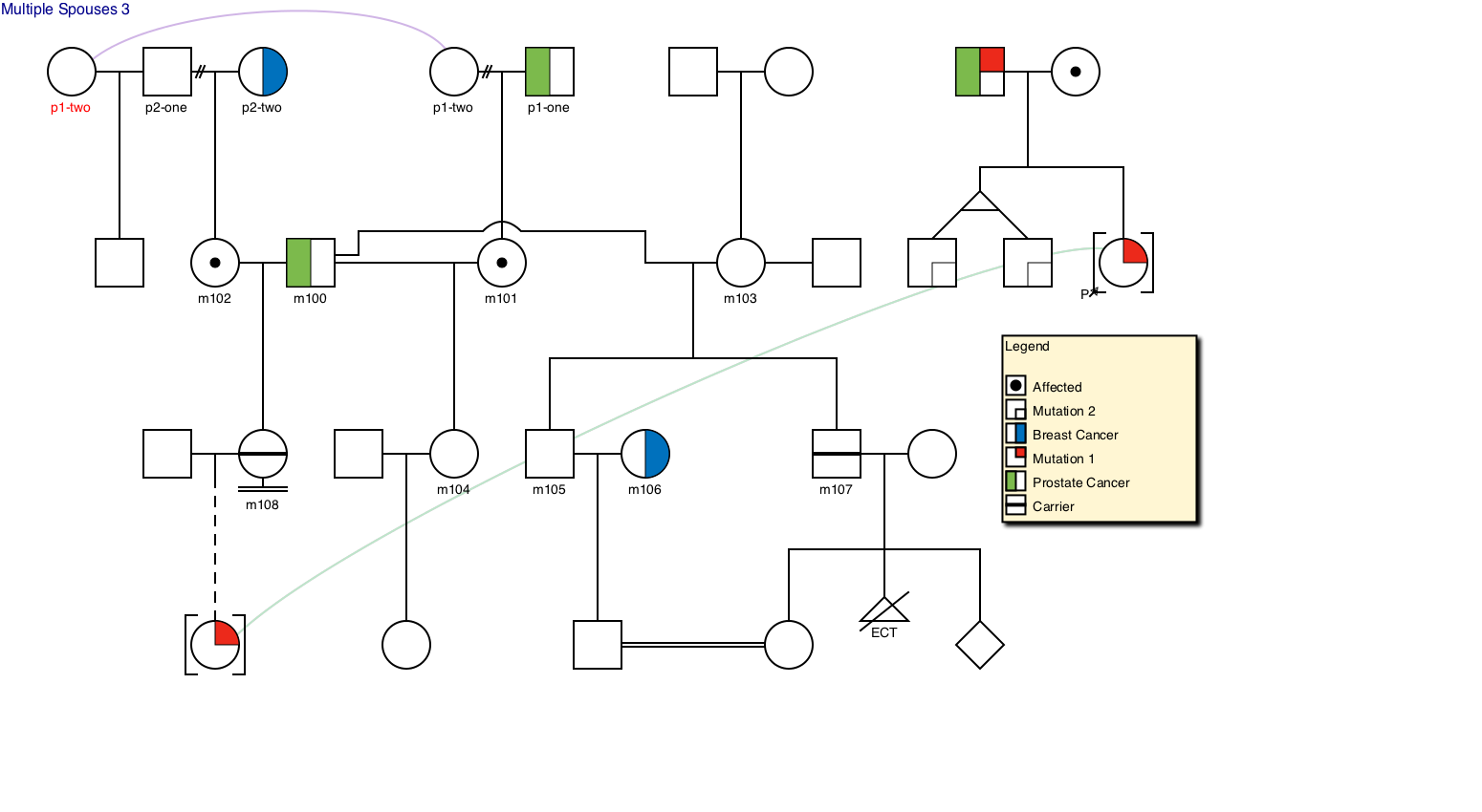 Complex pedigree diagram